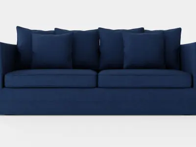 Monroe sofa indigo Low-poly 3D model