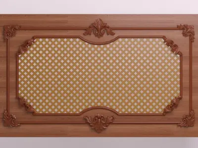 Decorative panel with carved elements 3D model