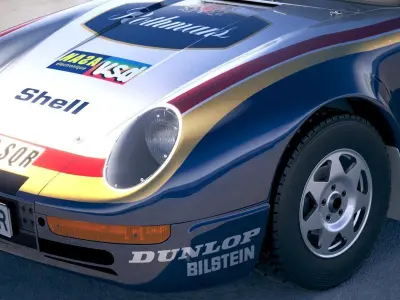 Porsche 958 Rothmans Rally 1985 3D model