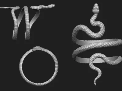 Snake Bracelet Thick Version 3D print model