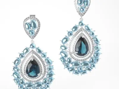 earrings and ring 3D print model