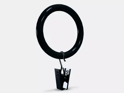 SYRLIG Curtain ring with clip and hook 3 Low-poly 3D model