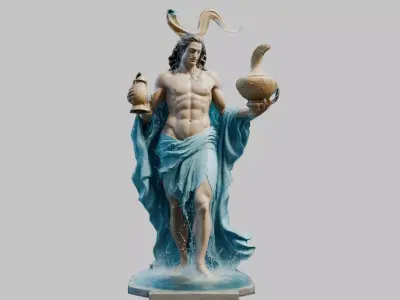 Classic Medieval Statue Figure- 3D Model Low-poly 3D model