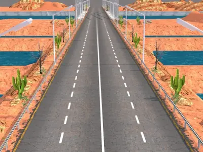 Desert Hill Racing Adventure 3D Model 2025 Low-poly 3D model