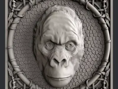 3d STL models for CNC gorilla 3D model