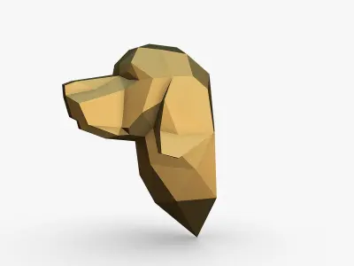 Golden retriever head 3D print model