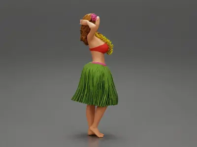 Hula Girl dancing 3D print model