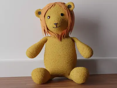 Plush Lion Low-poly 3D model