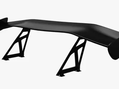 Carbon fiber Car Spoiler Low-poly 3D model