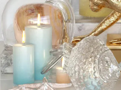 Decorative set Monkey Statuette 3D model