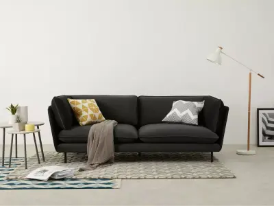 double- sofa- fabric-  wicker 3D model