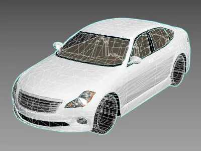 R3DP ASIAN CARS LOW-POLY PBR - Infinity M45 Low-poly 3D model