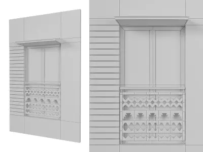3D Fasade Element Window Railing Ornament 3D model