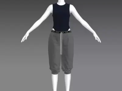 Two piece gym coutfit Low-poly 3D model