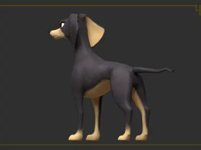Rigged Cartoon Dog 3D model