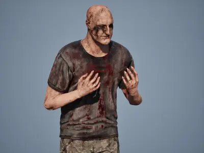 Rigged Horror Zombie - 4K PBR UE4 UE5 Asset Low-poly 3D model