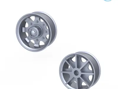 Truck Tire Mold With 3 Wheels 3D print model