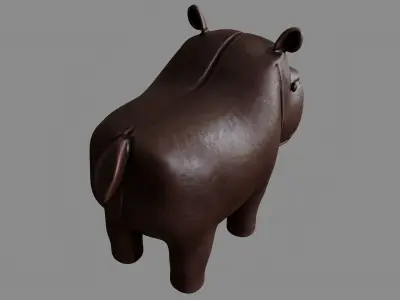 Leather Hippo Decoration 3D model