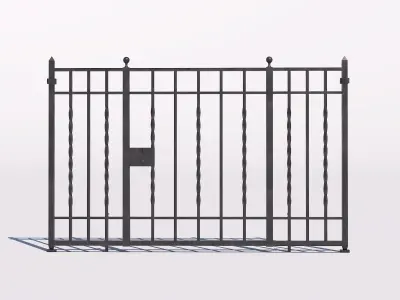 Wrought iron gate 1 Low-poly 3D model