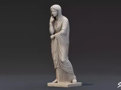 Greek Woman Statue Low-poly 3D model