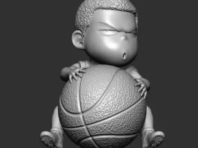 Sakuragi Hanamichi chibi 3D print mode Slamdunk Basketball 3D print model