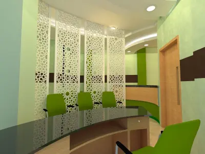 interior bank modeling 3D model