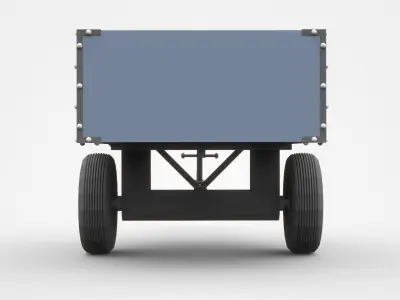Industrial Trailer On Wheels 3D model