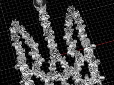 Trident ukrainian flag with diamond pendant 3D print model