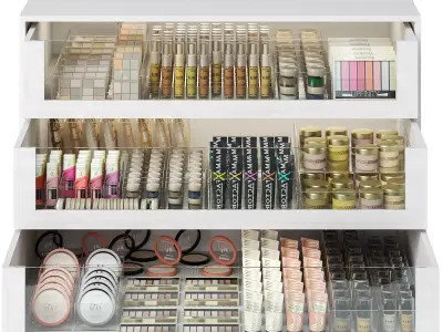 Set of cosmetics for make-up in a beauty salon 3D model