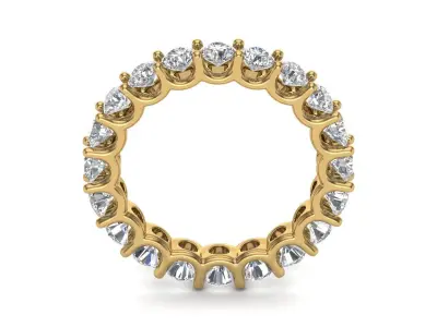 U Shaped Eternity Ring 3 point 1 mm stone size swiss 9 and EU49 3D print model