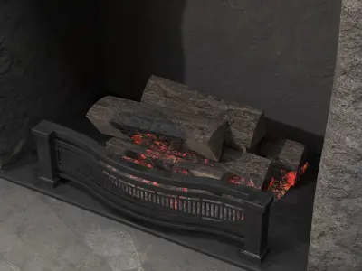 Stone Fireplace 3D model purchase