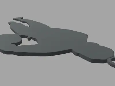 Rugby Key Ring Chain 01 Low-poly 3D model