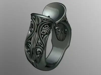 free simple pearl ring Free 3D print model