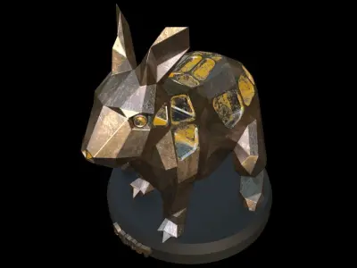 Steampunk Rabbit Pose Low-poly 3D model