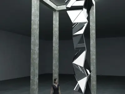 Rustic columns structure Collection 3D model