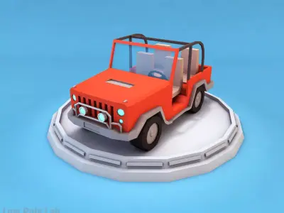 Cartoon Car Jeep Low-poly 3D model
