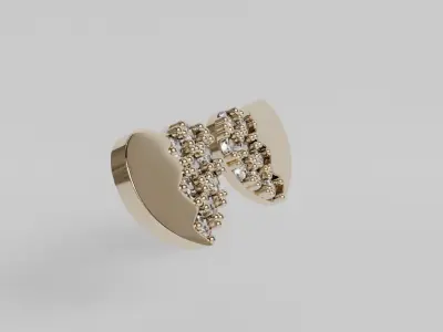 broken heart in diamonds 3D print model