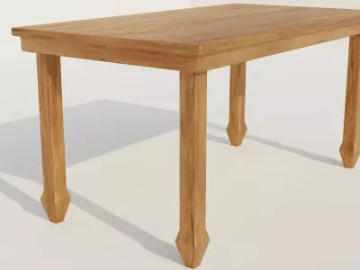 Table 3D model optimized UE4 Low-poly 3D model