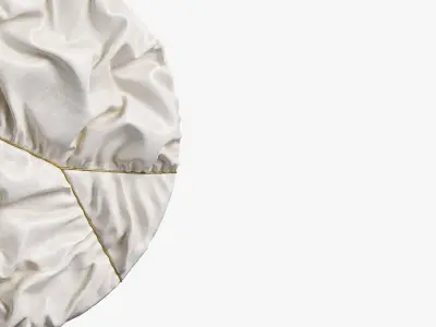 Round folded panel with a metal seam 3D model