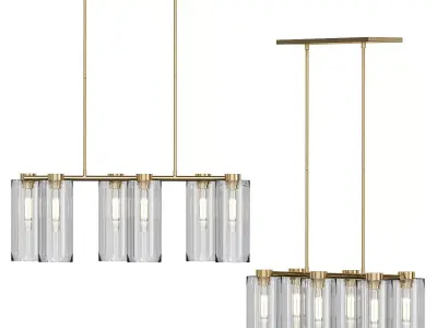 Glass Cylinder Chandelier 3D model