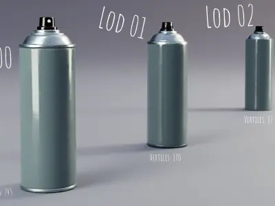 Spray Can Low-poly 3D model
