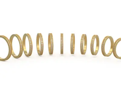 Model 1233 Eternity Band Ring 5-10 US Size 1point5mm Diamond 3D print model