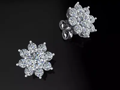 Flower Earrings  3D print model purchase