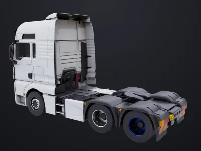 Generic Heavy Truck White Chassis 04 Generic All PBR Textures Low-poly 3D model