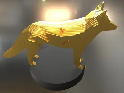 Parametric Fox Low-poly 3D model