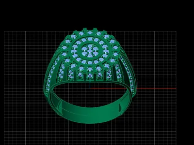 Print Ready STL 3DM  Gents Rings Diamond Men Ring  3D print model 240