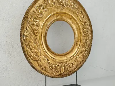 French Brass Repousse Stovepipe Surround 3D model