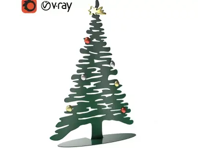 Stylized Christmas tree Bark for Interior decoration 3D model