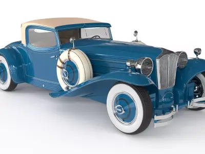 Retro Car 1929 Cord L-29 Low-poly 3D model