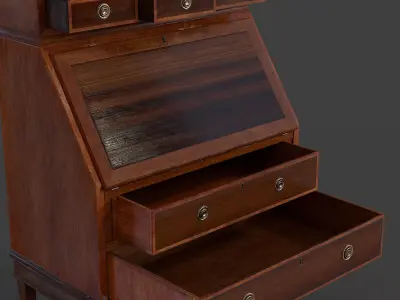 Antique Writers Desk Low-poly 3D model